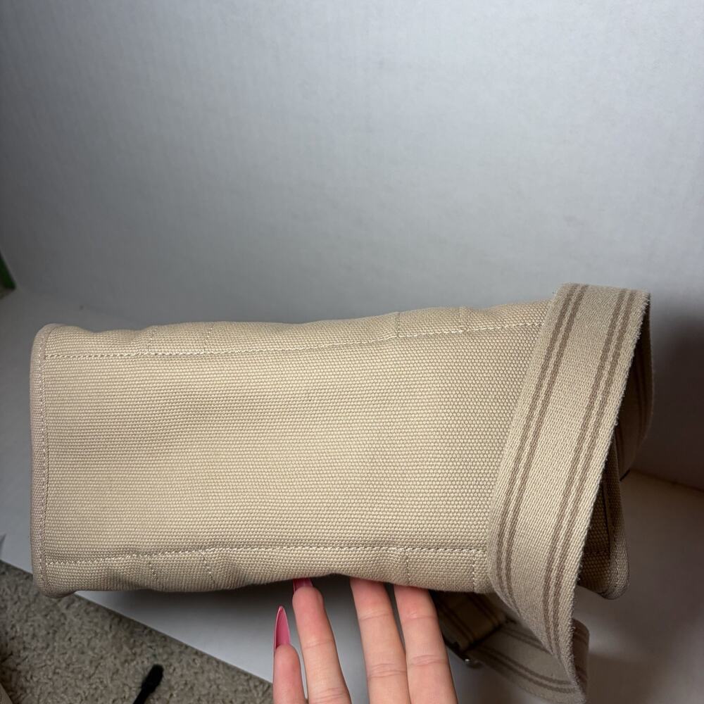 COACH Cargo Canvas Tote Crossbody Bag Silver/Natural Beige - Picture 8 of 8